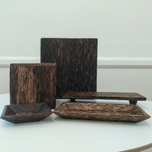 Bathroom Set in Natural Palm Wood